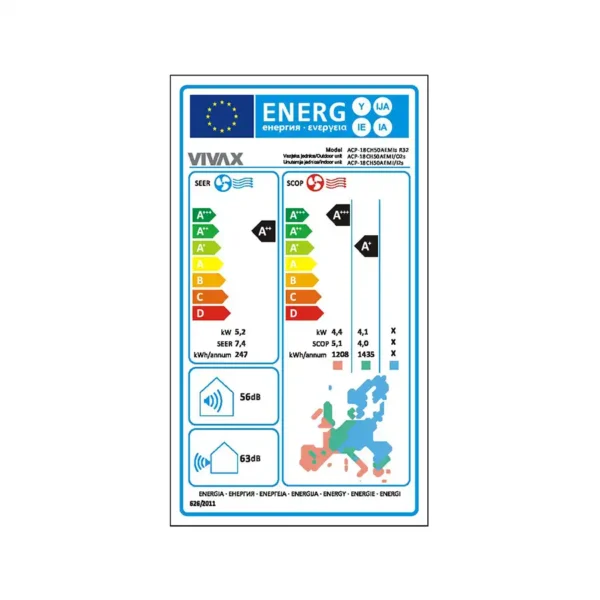 Energetický štítok VIVAX M Design ACP-18CH50AEMIs R32