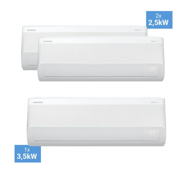 Klimatizácia Samsung multisplit AJ068TXJ3KG/EU 6,8 kW + WindFree Comfort S2 biela 3,5 kW AR60F12C1AWNEU + 2x 2,5 kW AR60F09C1AWNEU