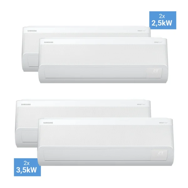 Klimatizácia Samsung multisplit AJ080TXJ4KG/EU 8 kW + WindFree Comfort S2 biela 2x 2,5 kW AR60F09C1AWNEU + 2x 3,5 kW AR60F12C1AWNEU
