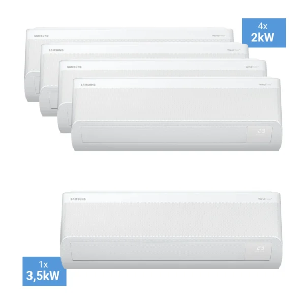Klimatizácia Samsung multisplit AJ100TXJ5KG/EU 10 kW + WindFree Comfort S2 biela 3,5 kW AR60F12C1AWNEU + 4x 2 kW AR60F07C1AWNEU